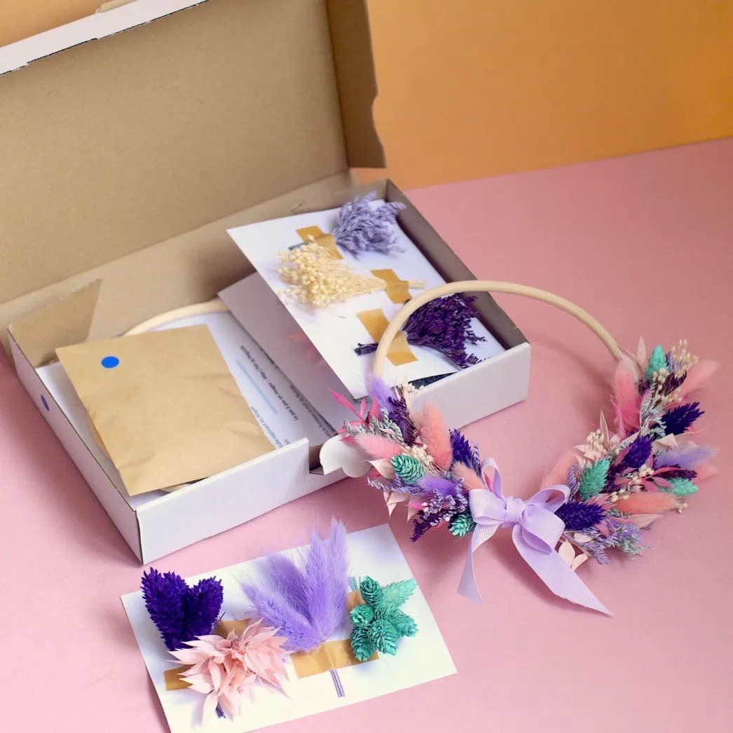 Kit DIY couronne murale violet fleurs séchées