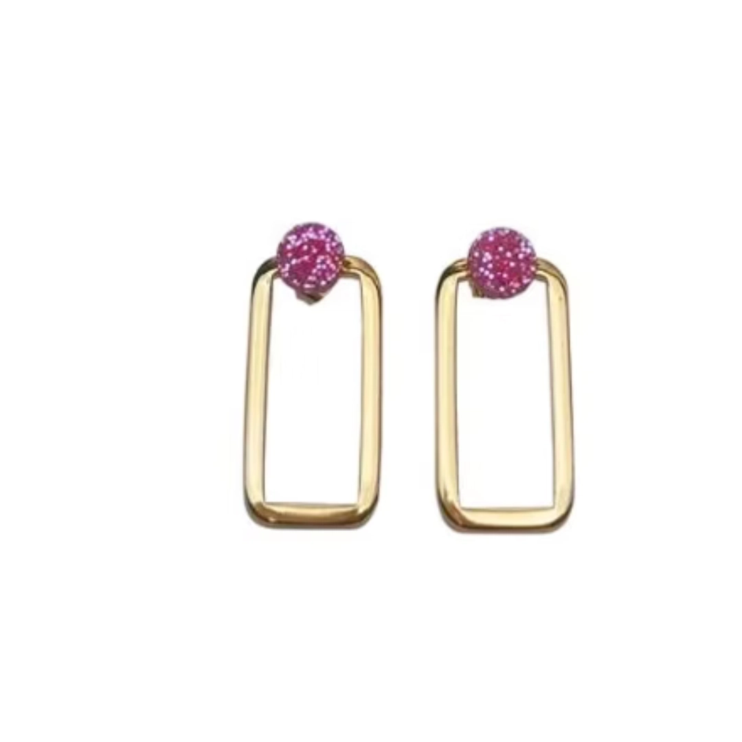 HELMUT PARIS - Boucles d'oreilles La popy's paillettes roses ou bleues