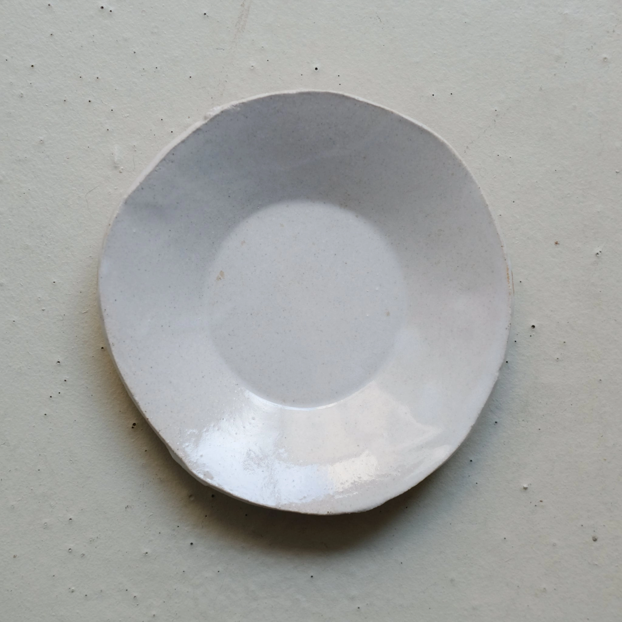 Assiette en grès D 14,5cm- Blanc satiné