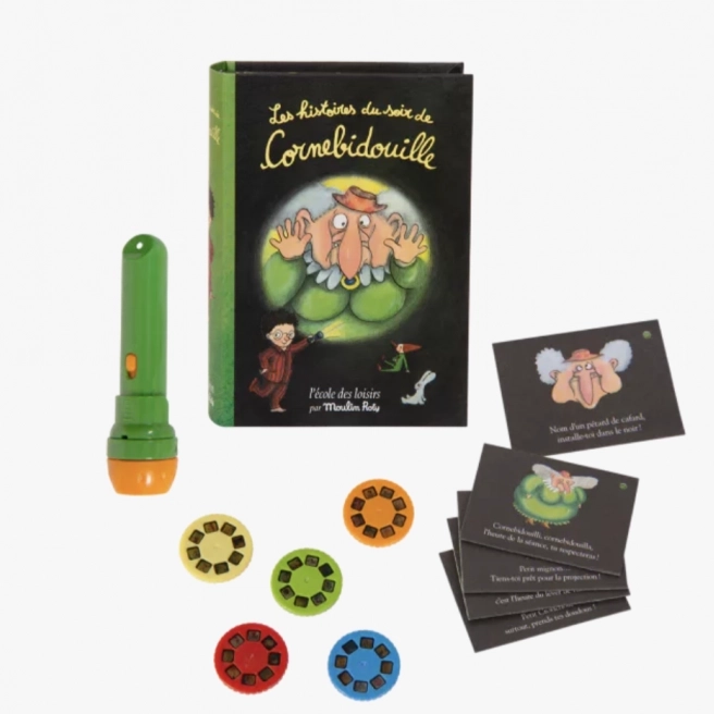Coffret lampe à histoires Cornebidouille de Moulin Roty.
