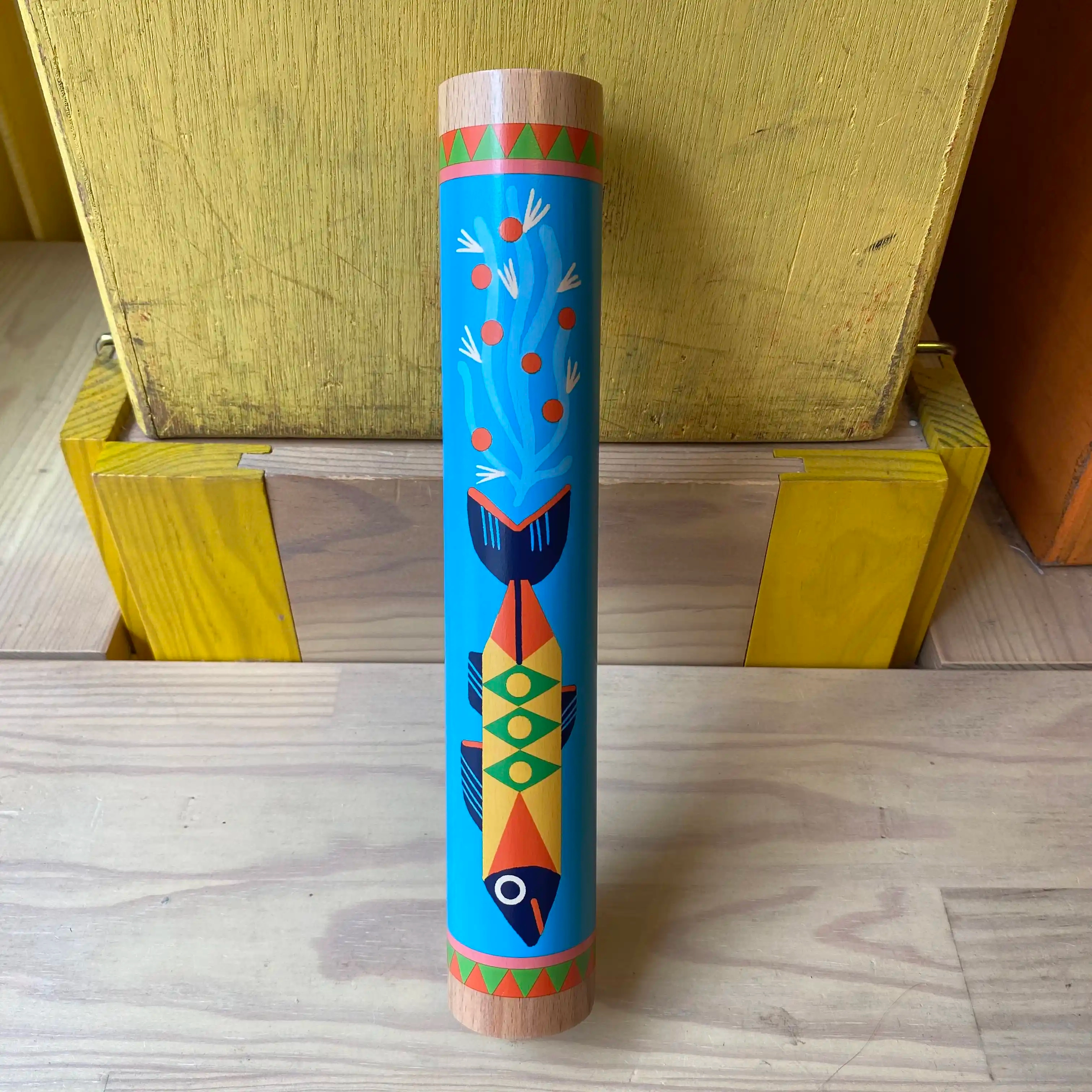 Bâton de pluie en bois - Poisson design 3+