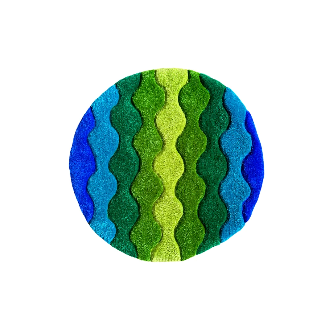 Tapis Olga rond. Dimensions : 50 cm. Laine acrylique