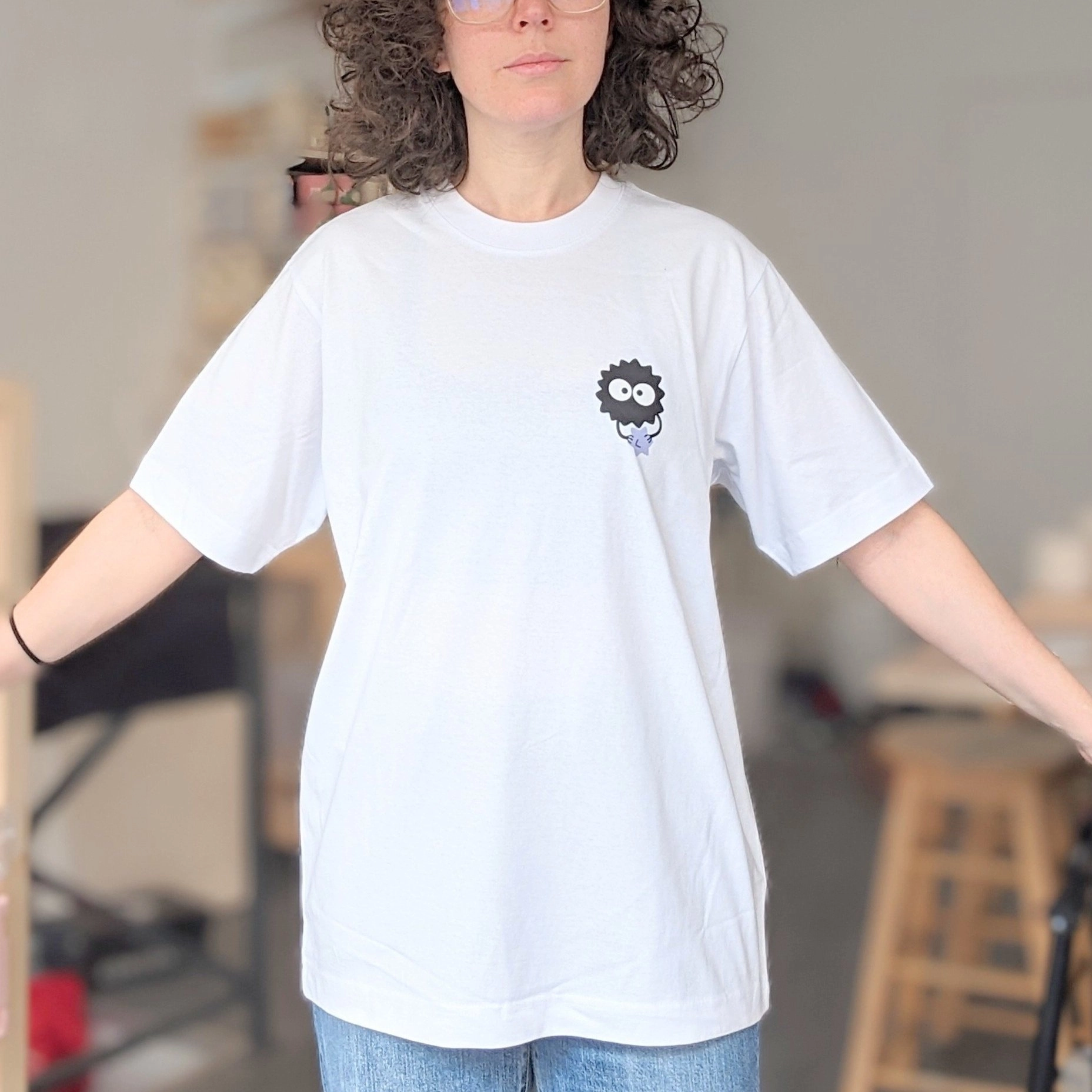 T-shirt blanc Tasses joyeuses & boule de suif