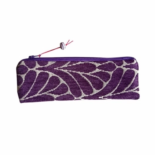 Mini Trousse Jacquard velours violet