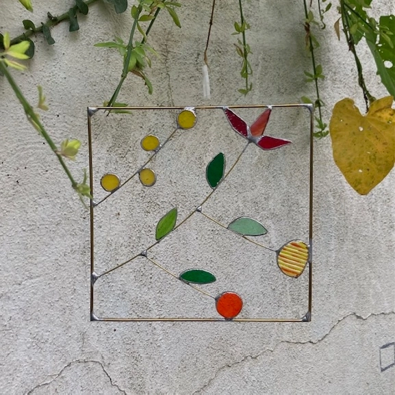 Fleurs en cadre, Vitrail