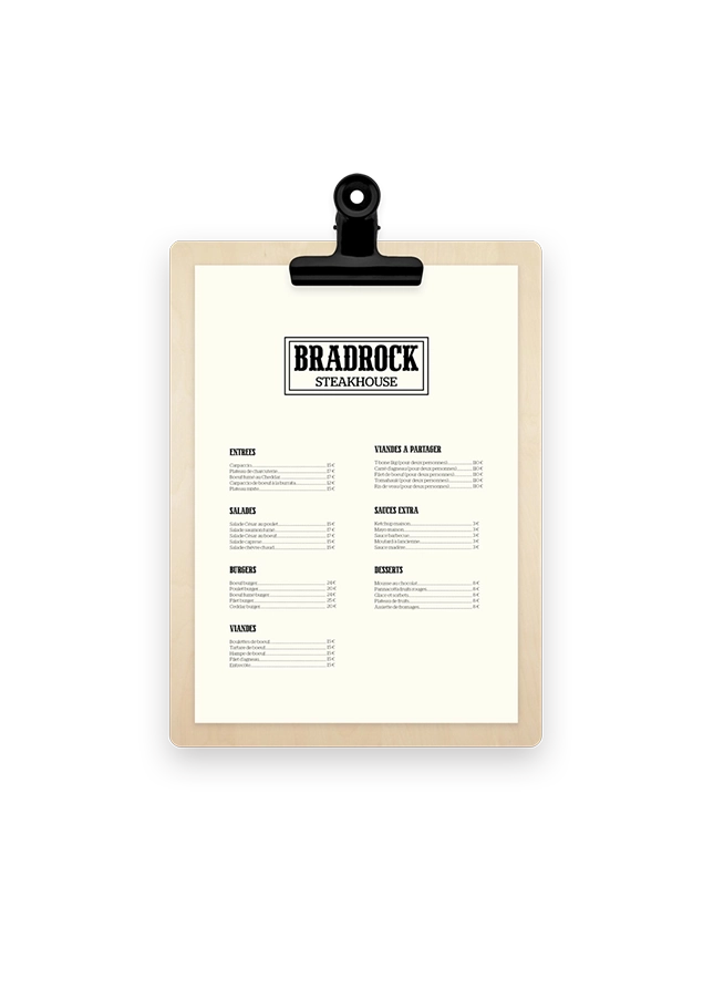 Porte-menu en bois avec pince à dessin