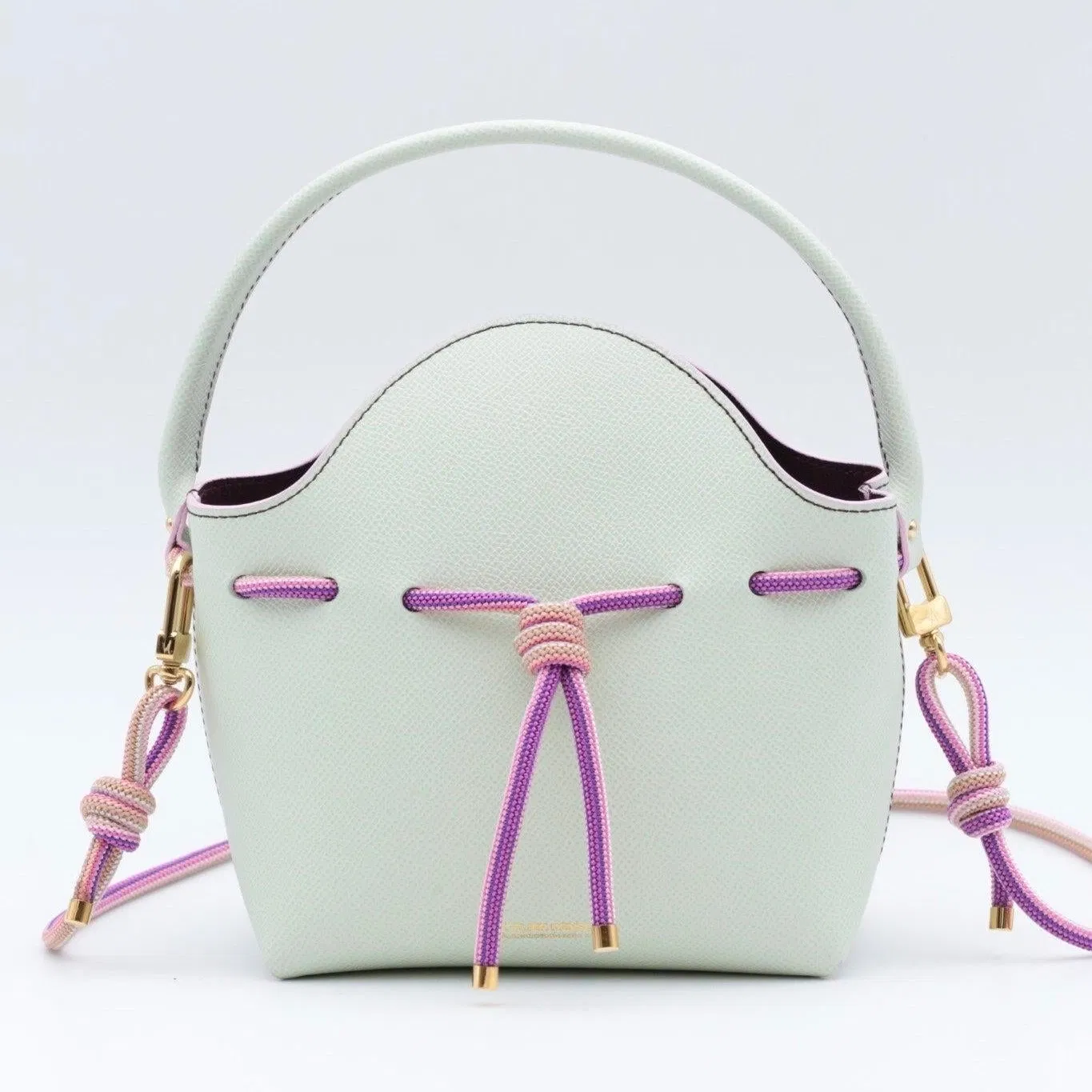 Mini Sac Seau Cuir - MINI BUCKET - Mint