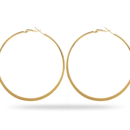 Grandes Boucles d’oreilles créoles en acier inoxydable.