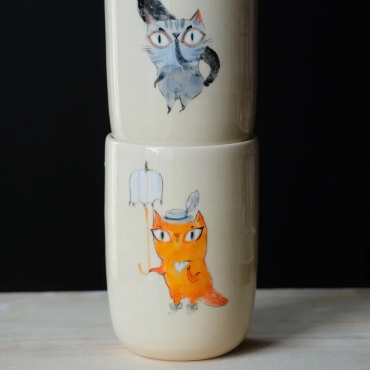 Duo de Gobelets Chats