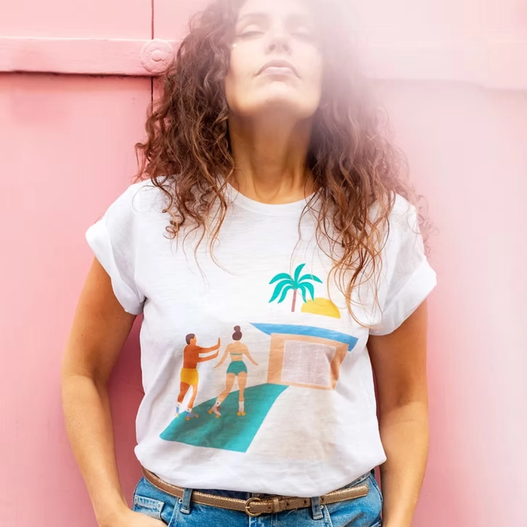 Collab Maison linepo x Lundi au soleil T-shirt – Enfile tes rollers