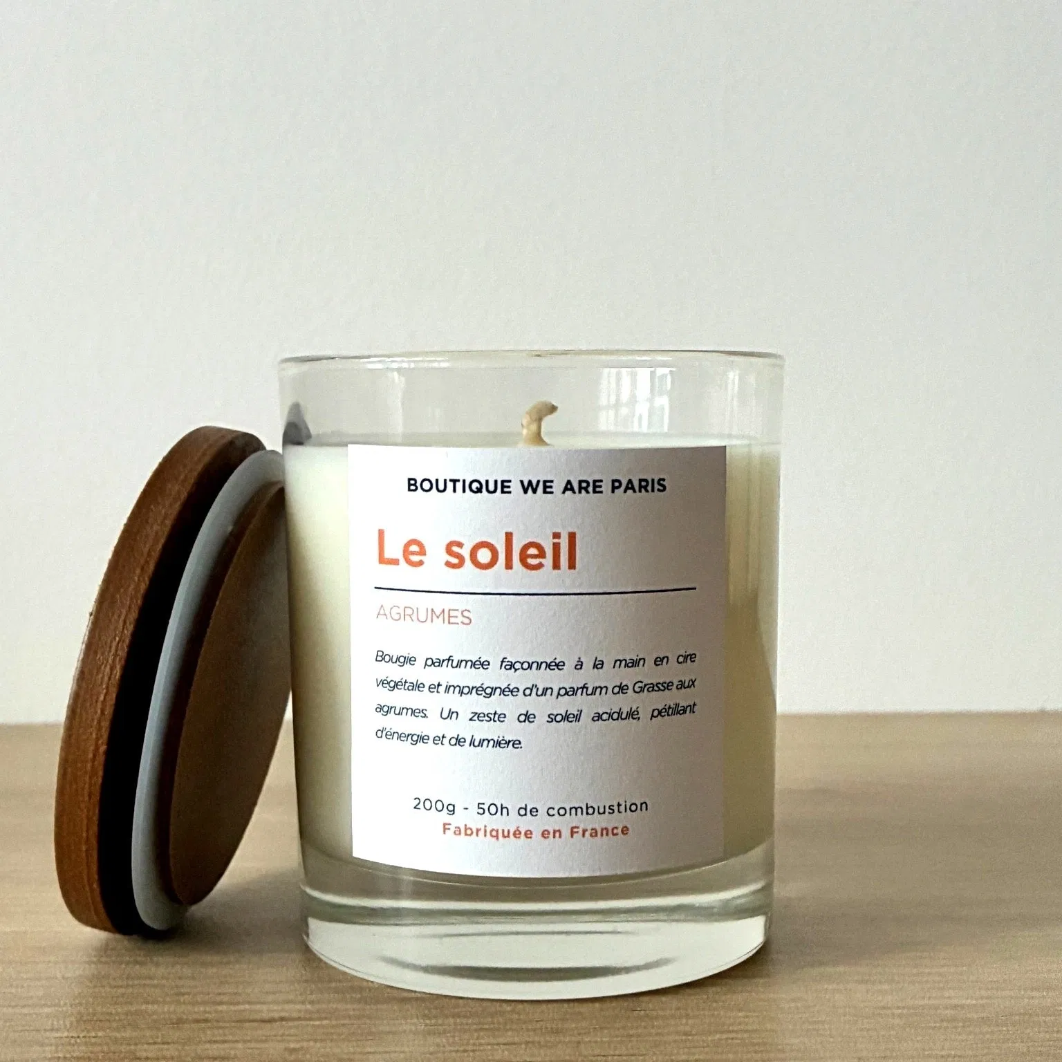 Le soleil, bougie végétale parfumée aux agrumes