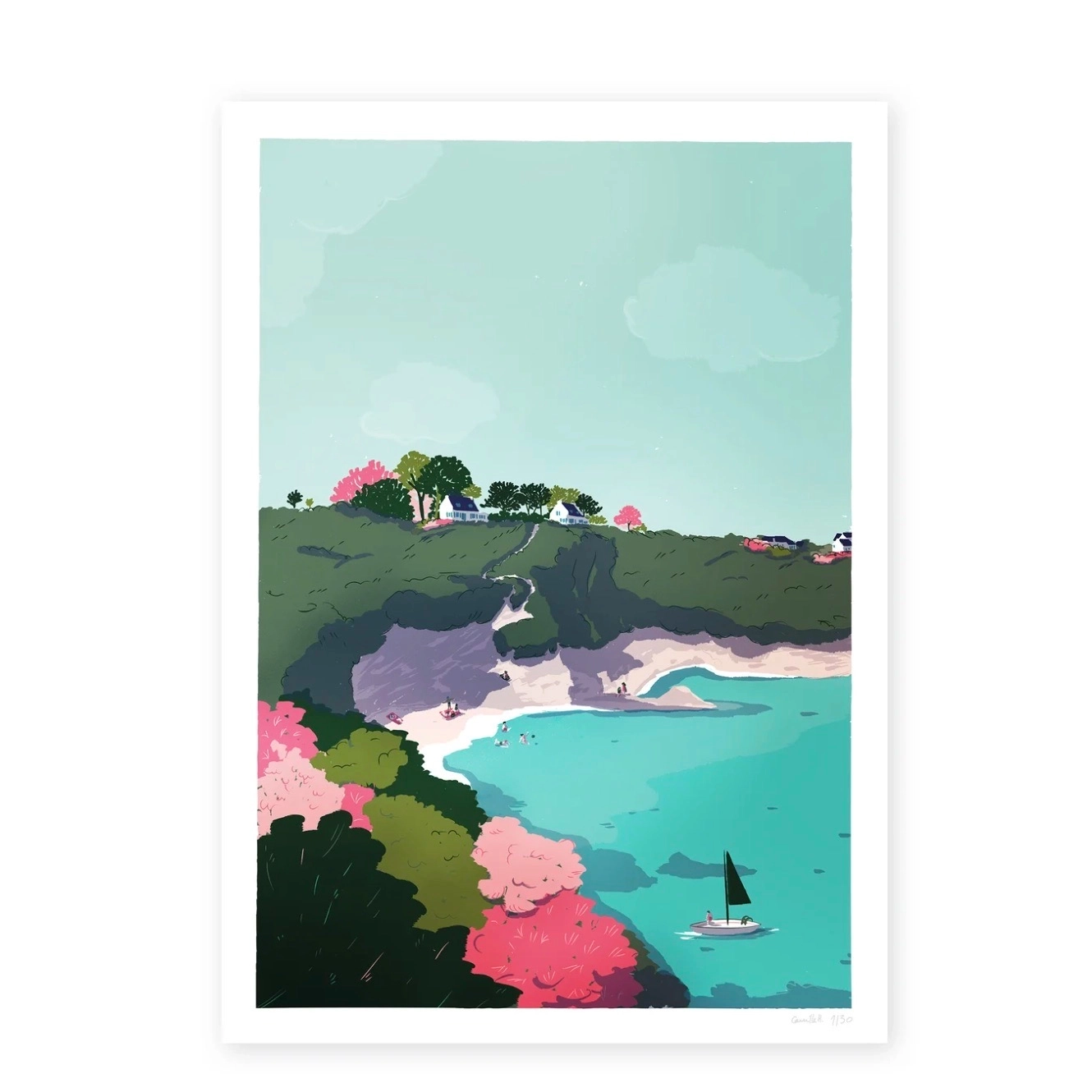 Promenade en Bretagne
Format A3 29,7 x 42cm
Tirage à encres pigmentaires sur papier Premium matt 305gr.
Numéroté et signé à la main.
Edition limitée à 30 exemplaires.
Ou ormat 50 x 70 cm.
Tirage à encres pigmentaires sur papier Premium matt 305gr.
Numéroté et signé à la main.
Edition limitée à 30 exemplaires.
Vendu non encadré.