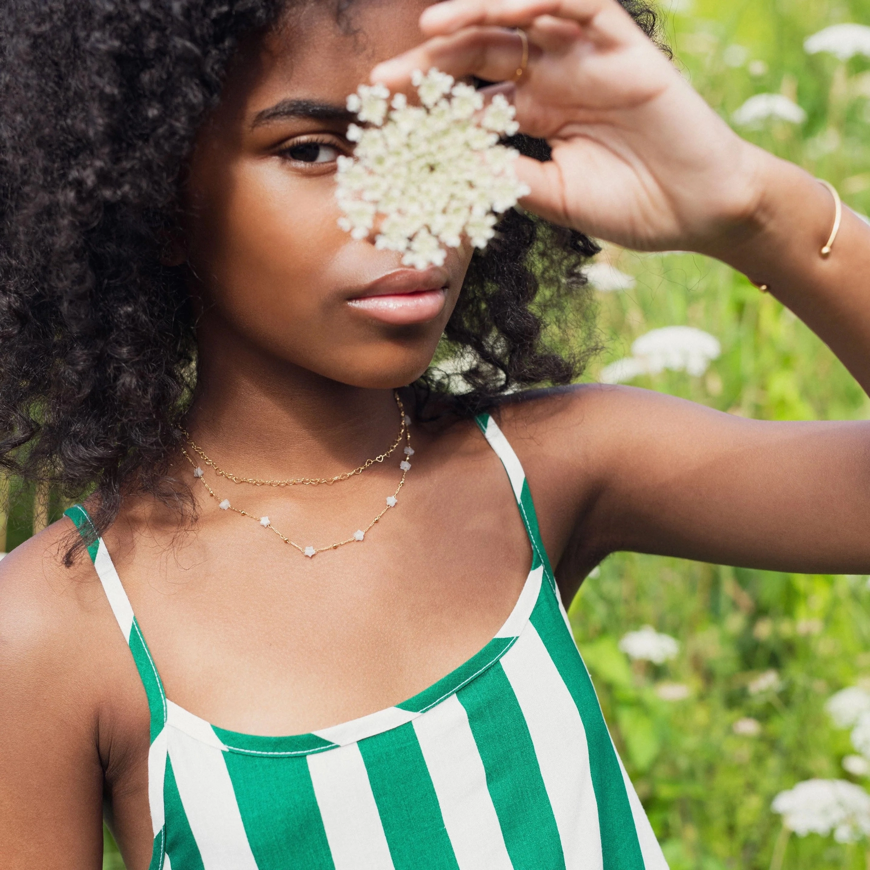 Collier enfant avec Etoiles en pierres naturelles doré à l’or fin