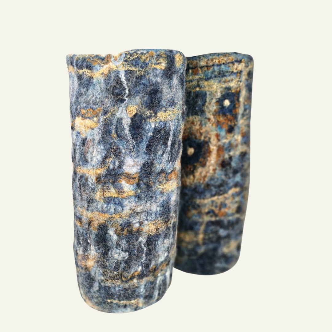 Atelier Lanzetta,Vase haut bleu/doré