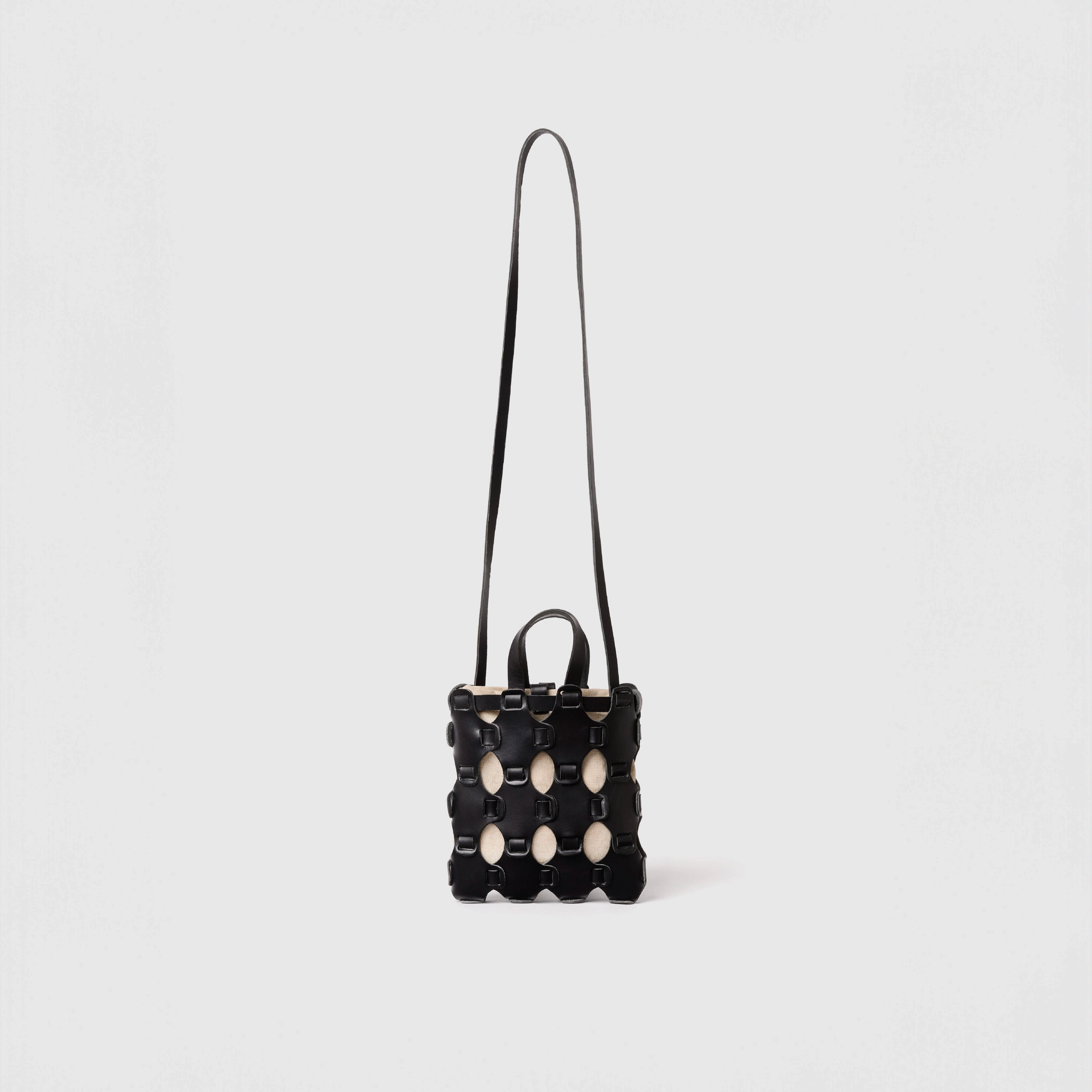 Sac MINI TOTE TRESSÉ NOIR/NATUREL
