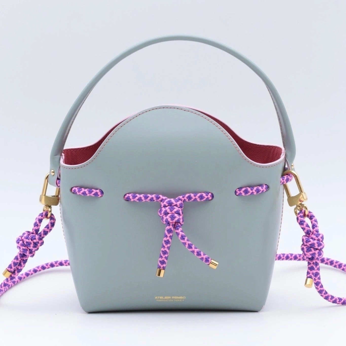 Mini Sac Seau Cuir - MINI BUCKET - Mint Glace