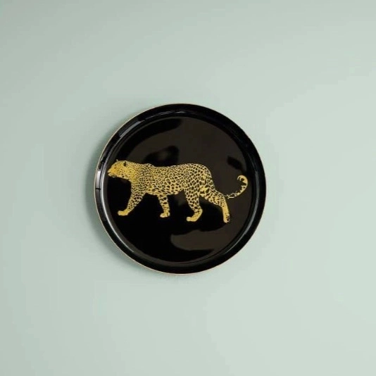 Petit plateau rond léopard