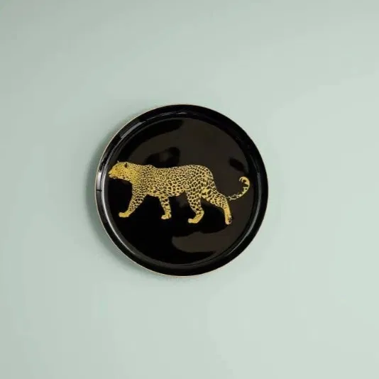 Petit plateau rond léopard