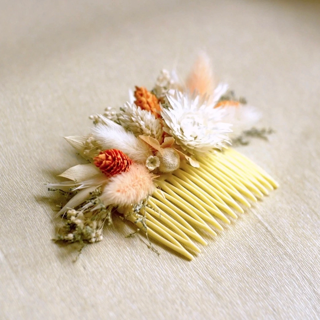 Peigne sur mesure fleurs séchées