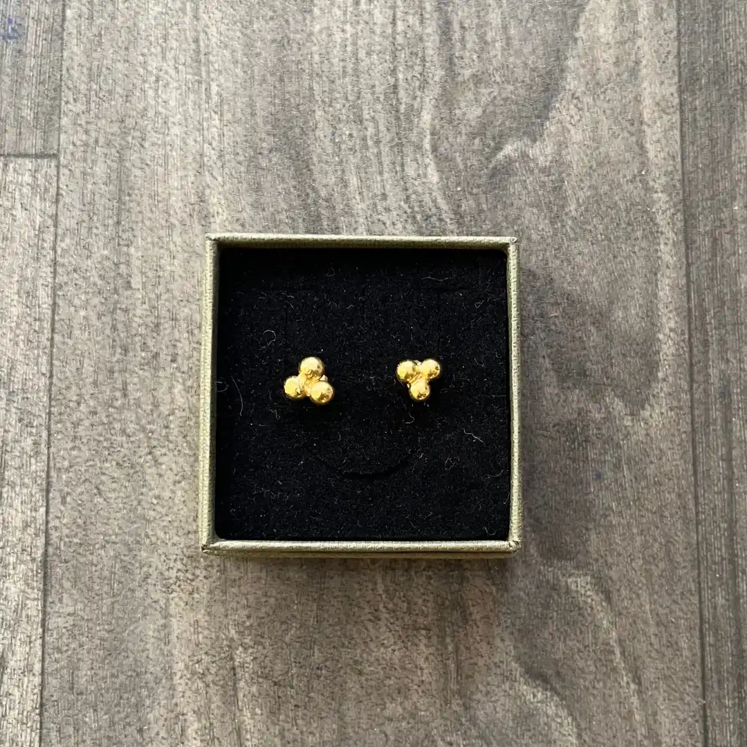 Boucles d'oreilles en laiton, dorées à l'or 24 carats