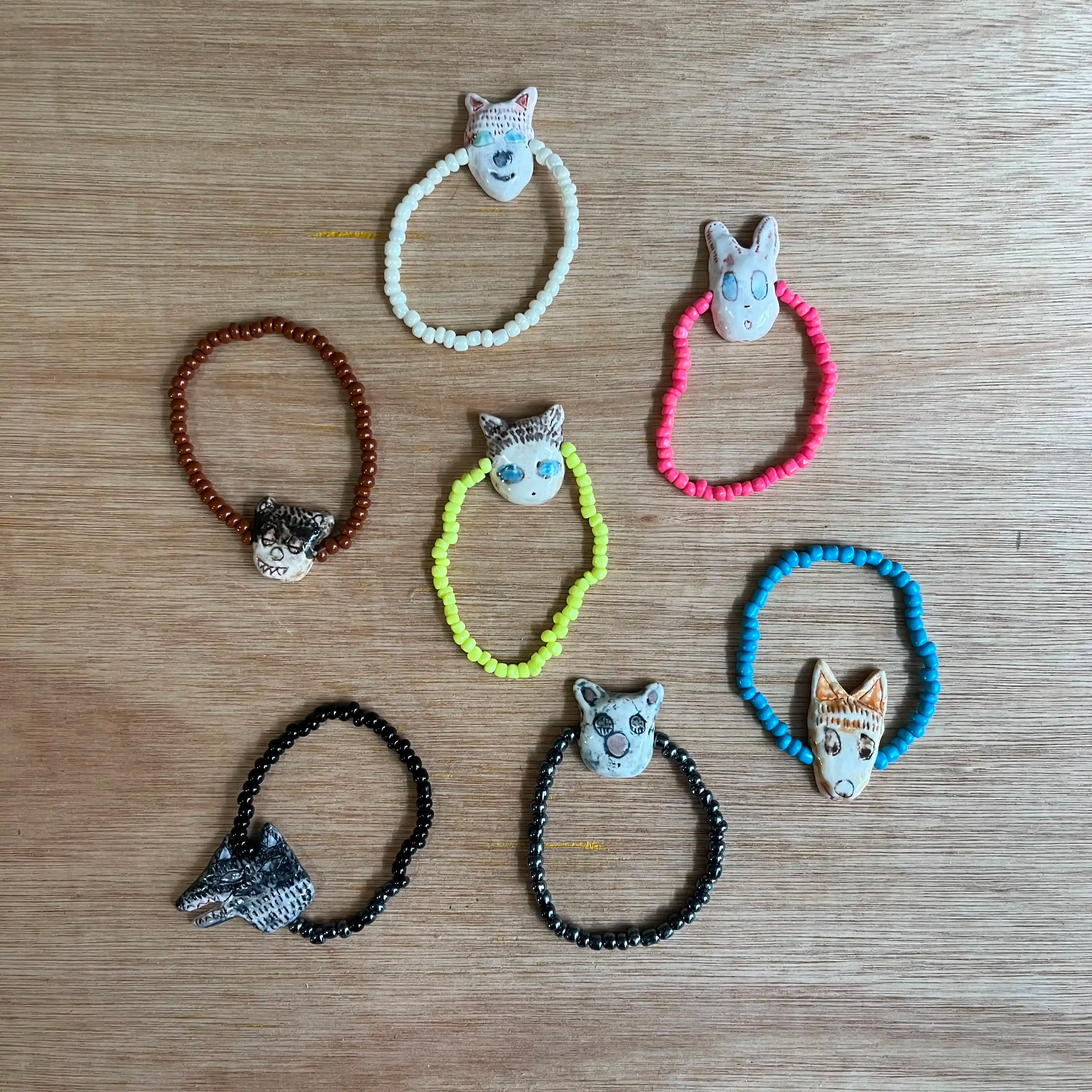 Bracelets animaux en céramique