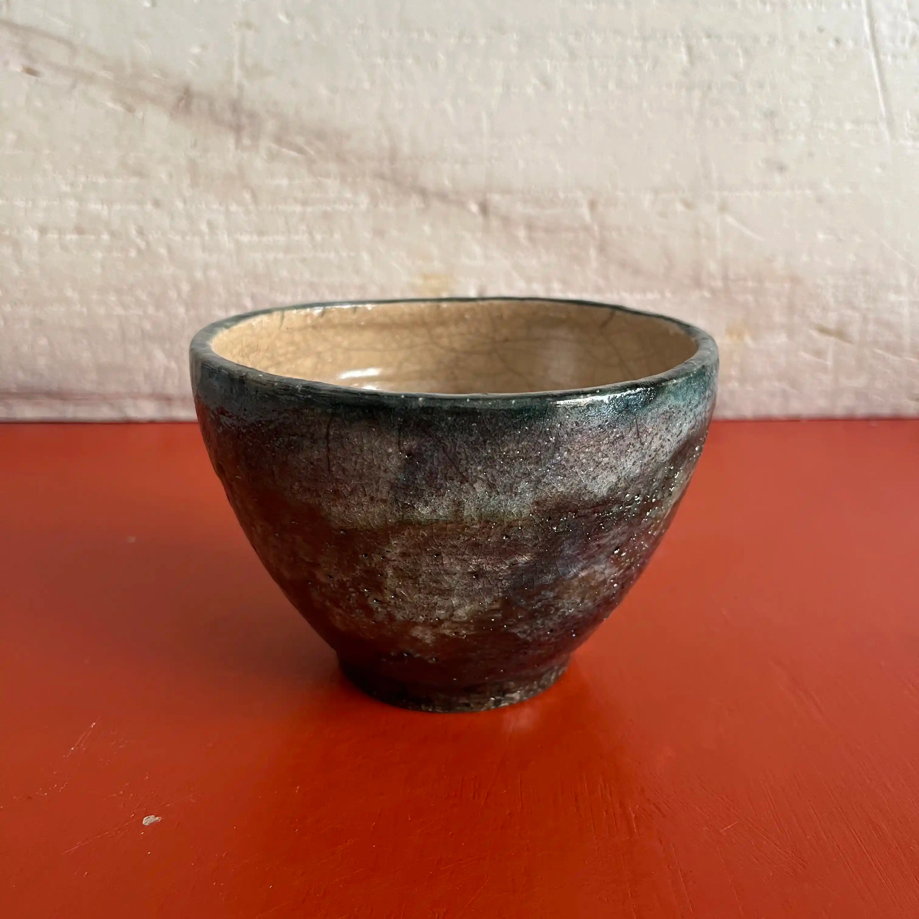 Bol raku en grès chamotté